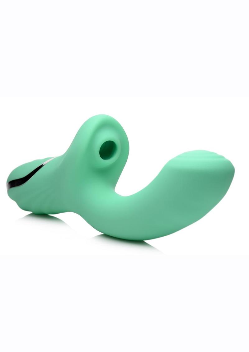 Inmi Shegasm Minty Rechargeable Silicone Suction Rabbit Vibrator - Teal