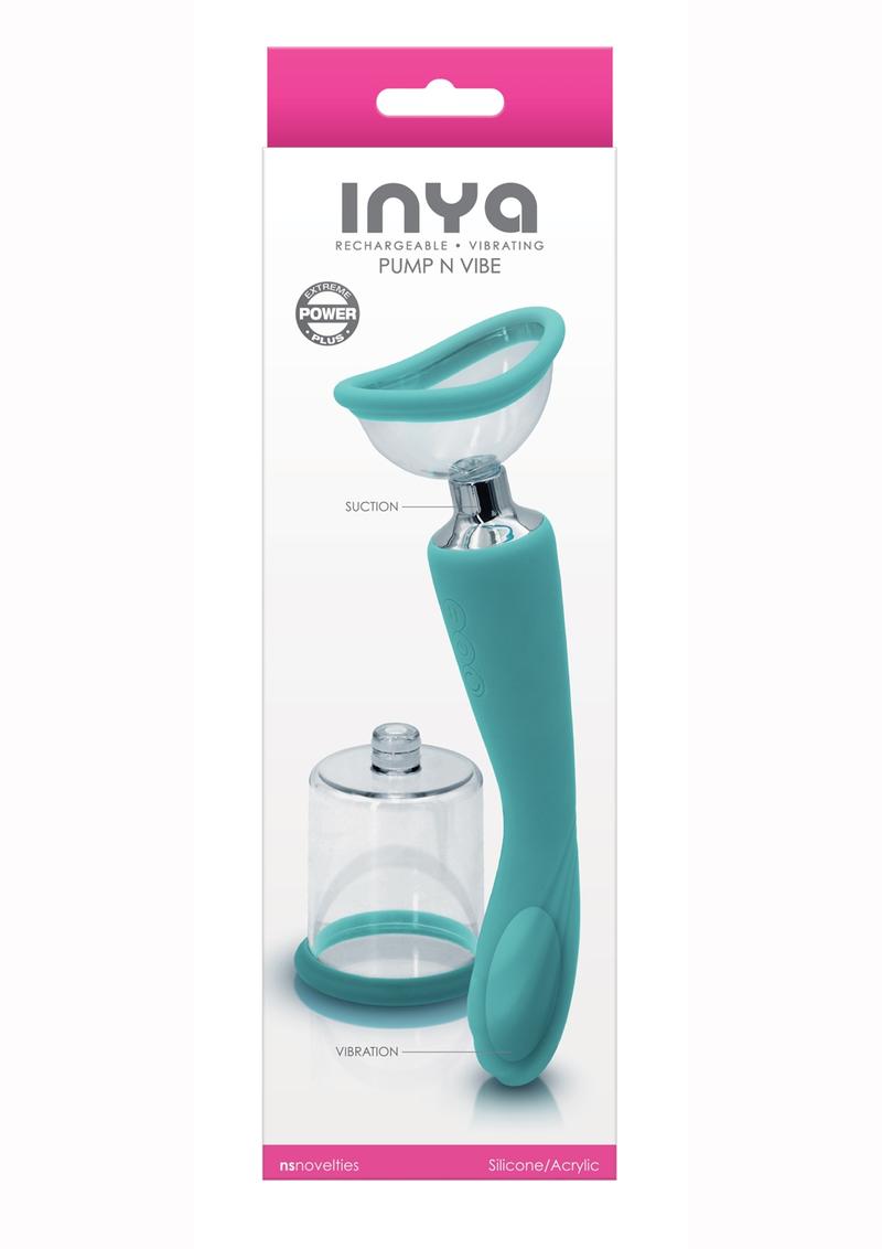 Inya Silicone Rechargeable Pump and Vibrator - Teal