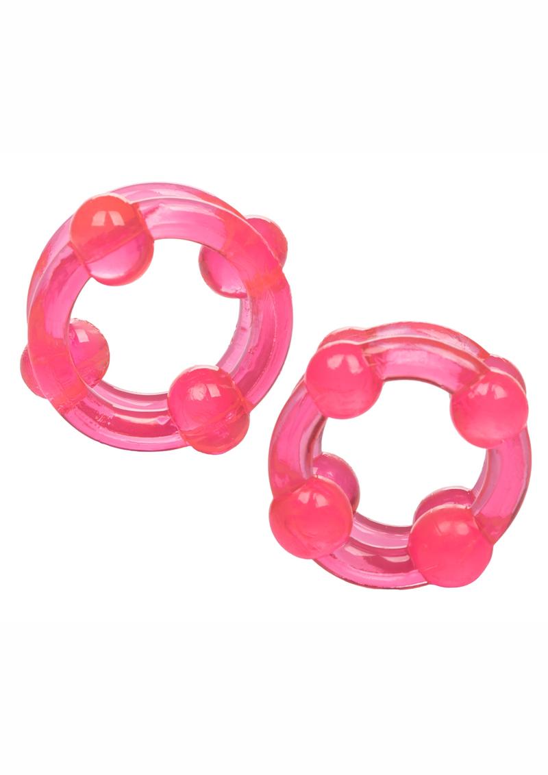 Island Rings Double Stacker Cock Rings - Pink - 2 Piece Set