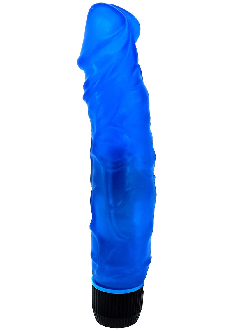 Jelly Caribbean Number 5 Vibrator - Blue - 9in