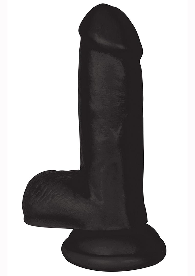 Jock Realistic Dildo with Balls - Black - 6in