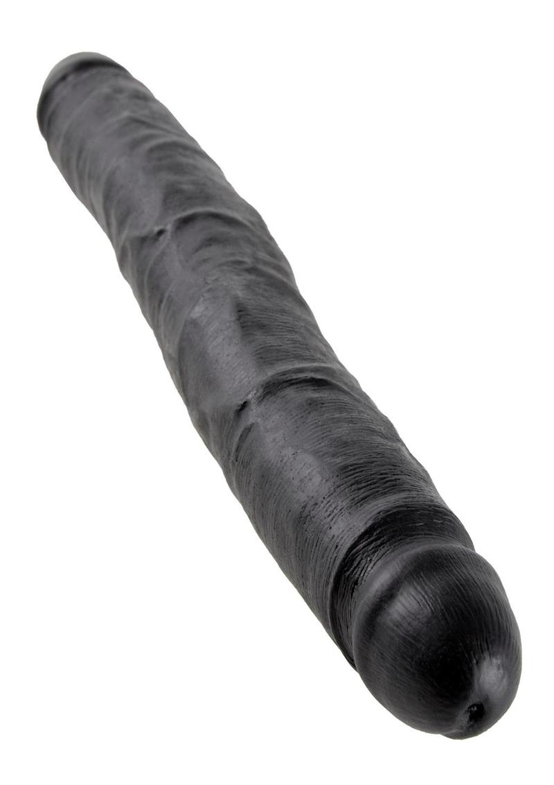 King Cock Slim Double Dildo - Black - 12in