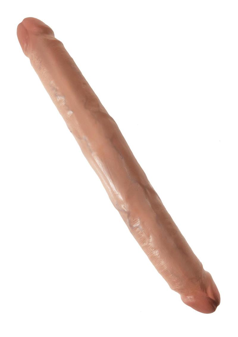 King Cock Slim Double Dildo - Caramel/Tan - 12in