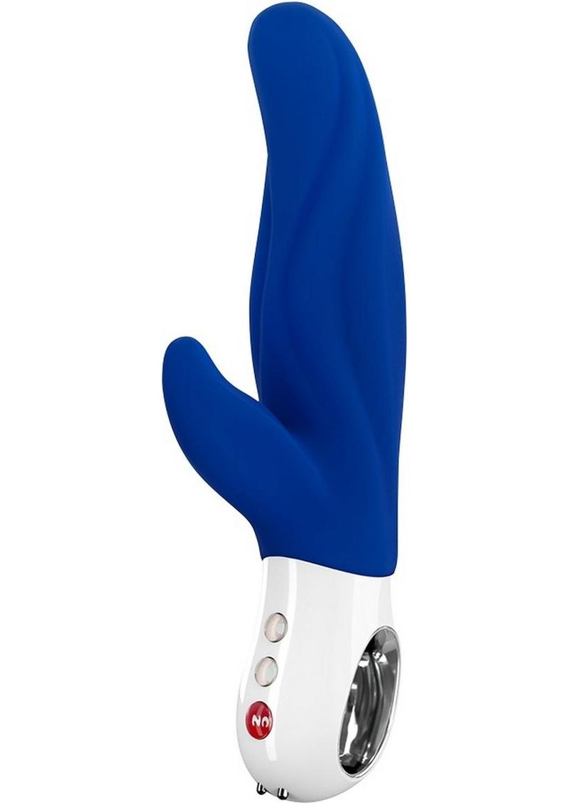 Lady Bi Silicone Vibrator with Clitoral Stimulator - Ultramarine - Blue
