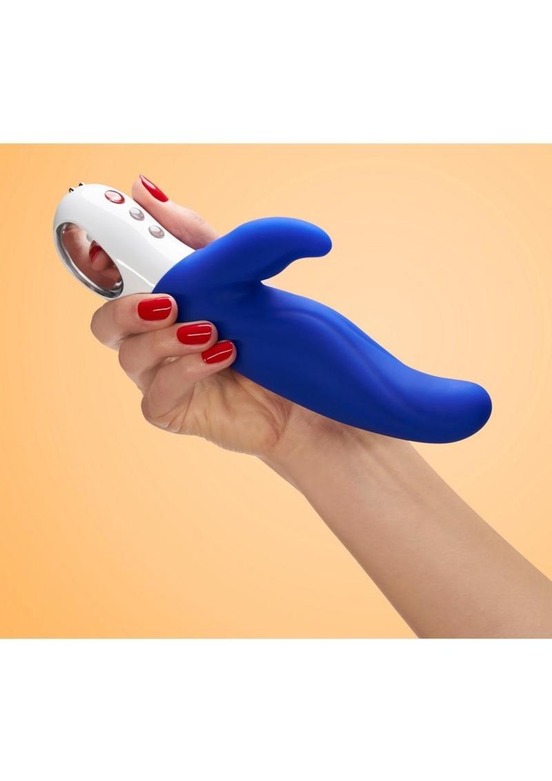 Lady Bi Silicone Vibrator with Clitoral Stimulator - Ultramarine