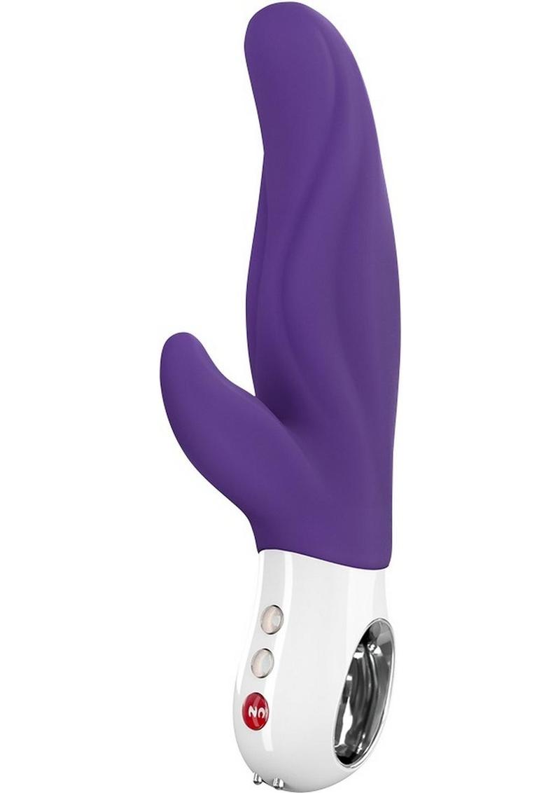Lady Bi Silicone Vibrator with Clitoral Stimulator - Purple/Violet