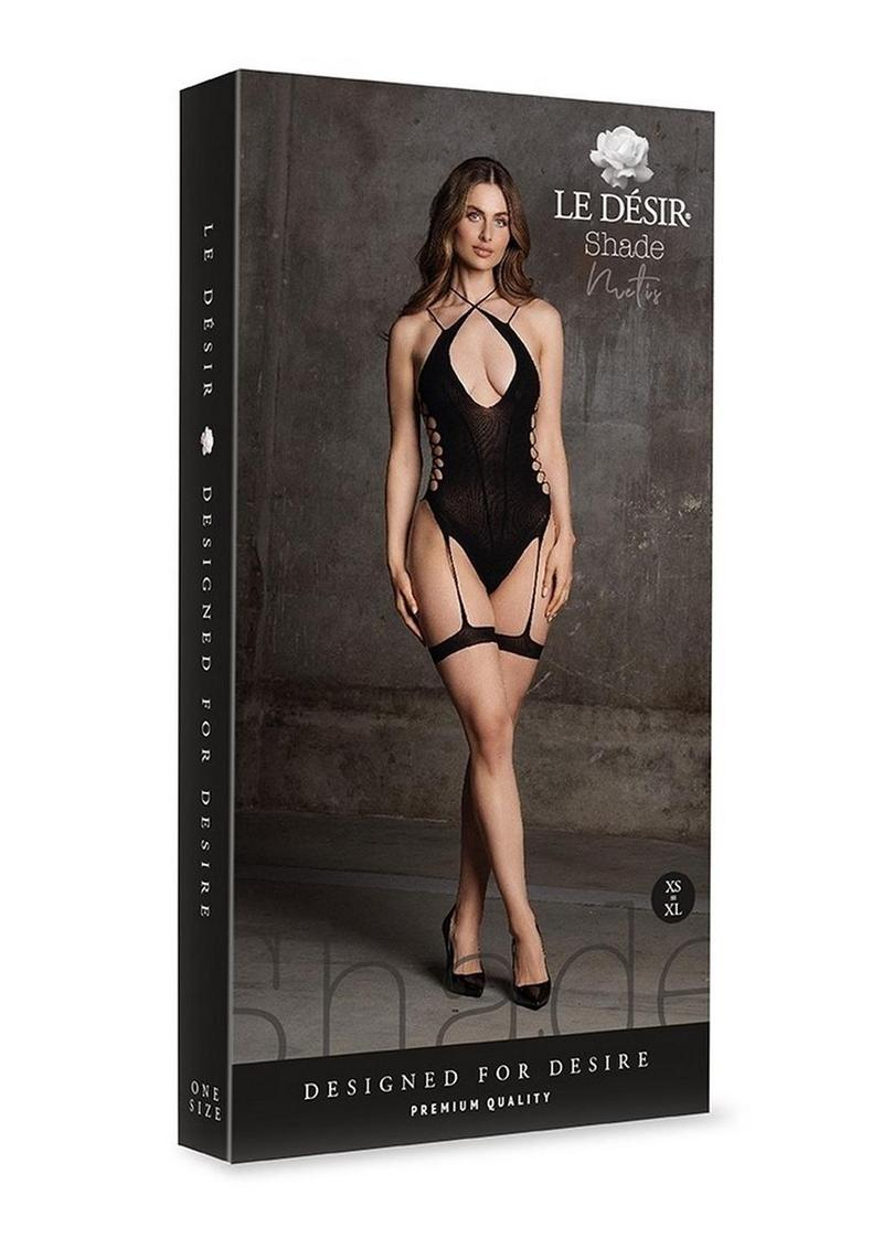 Le Desir Shade Metis Xvi Body with Garter and Crossed Neckline - Black - One Size