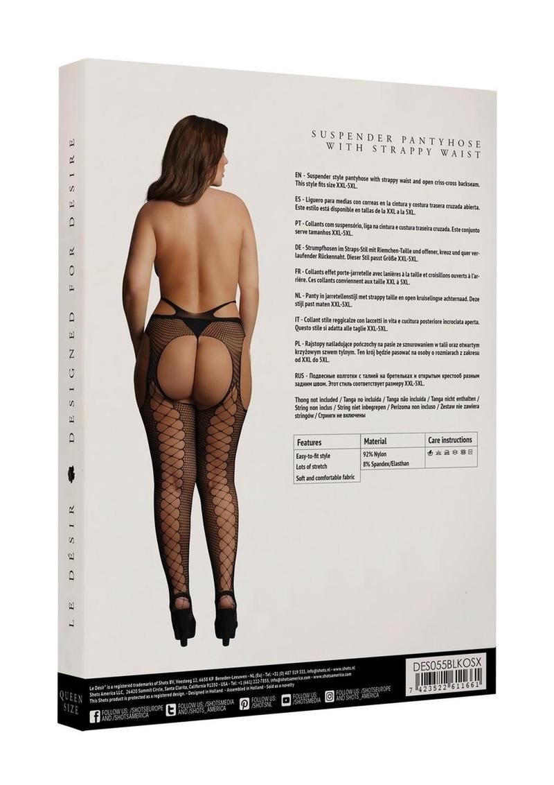 Le Desir Suspender Pantyhose with Strappy Waist