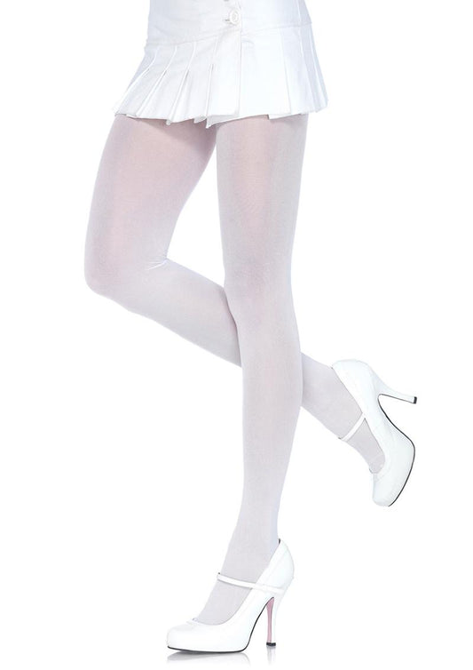Leg Avenue Nylon Tights - White - One Size