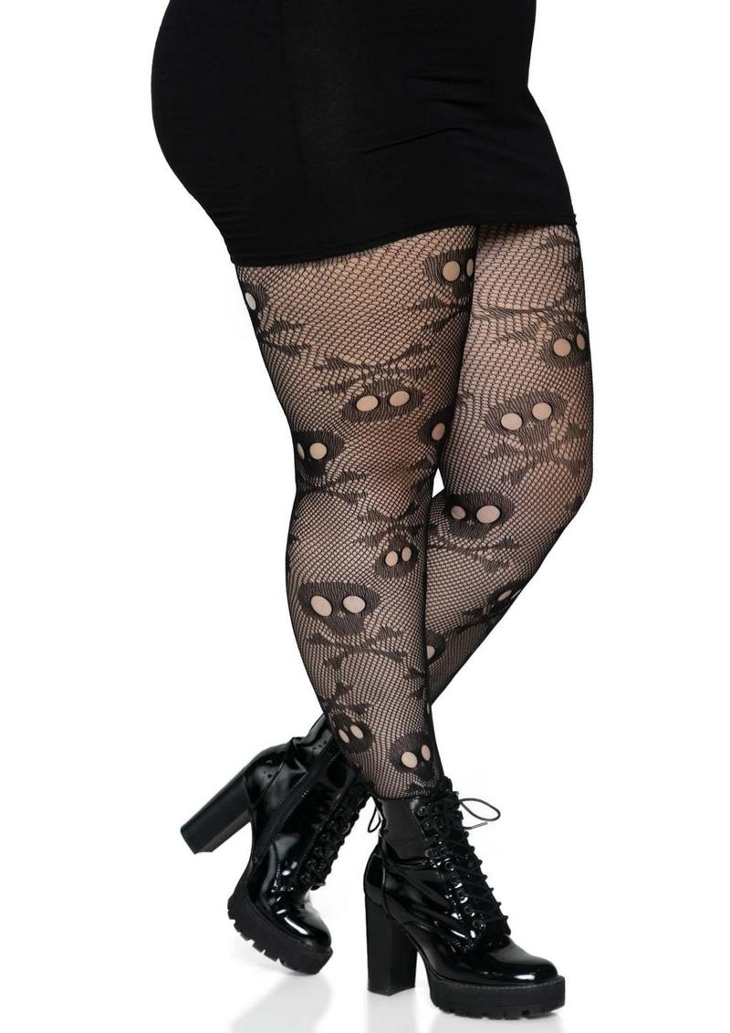 Leg Avenue Pirate Booty Skull Net Pantyhose