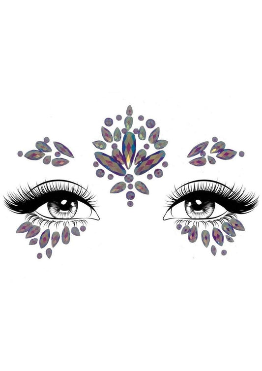 Leg Avenue Verify Face Adhesive Face Jewels Sticker - Purple - One Size