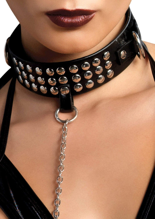 Studded Choker with Leash