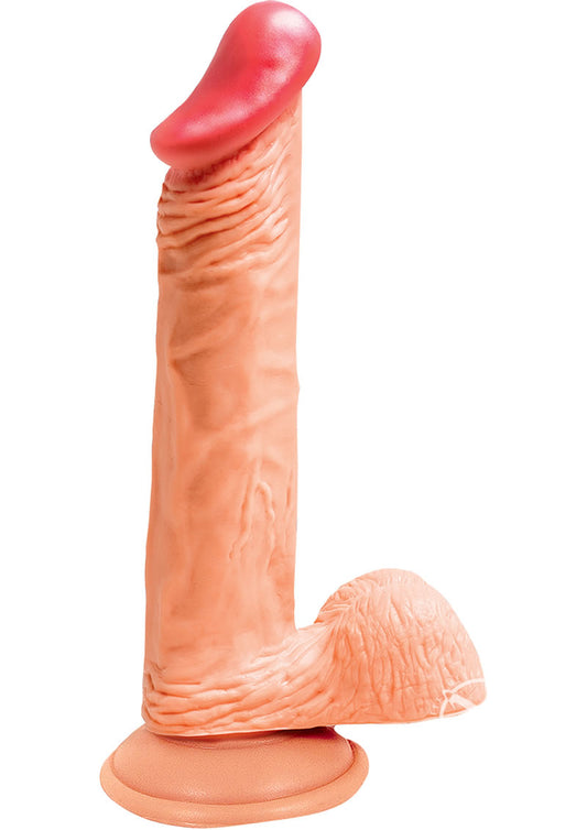 Lifelikes Vibrating Royal Knight Dildo - Flesh/Vanilla - 8in