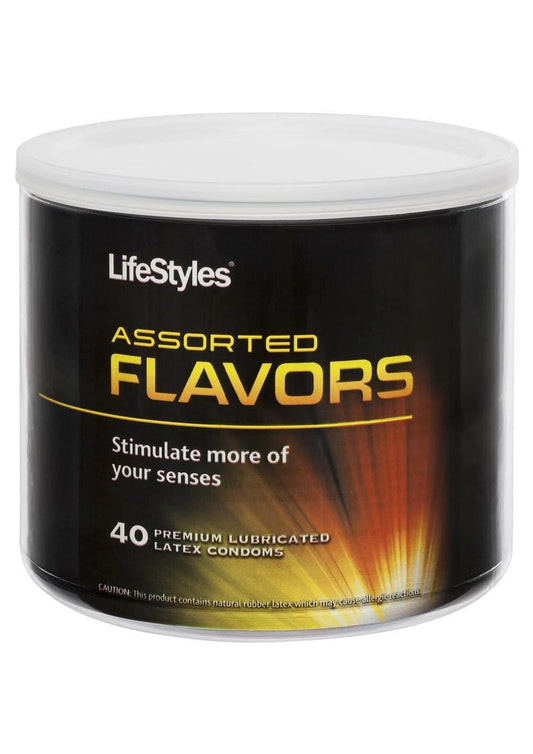 LifeStyles Assorted Flavors 40 Premium Lubricated Latex Condoms - Bowl