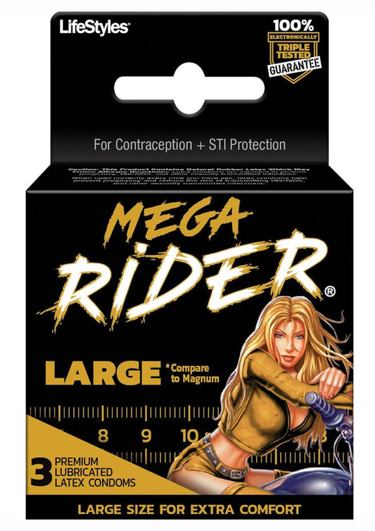 LifeStyles Mega Rider 3's Condoms - Large