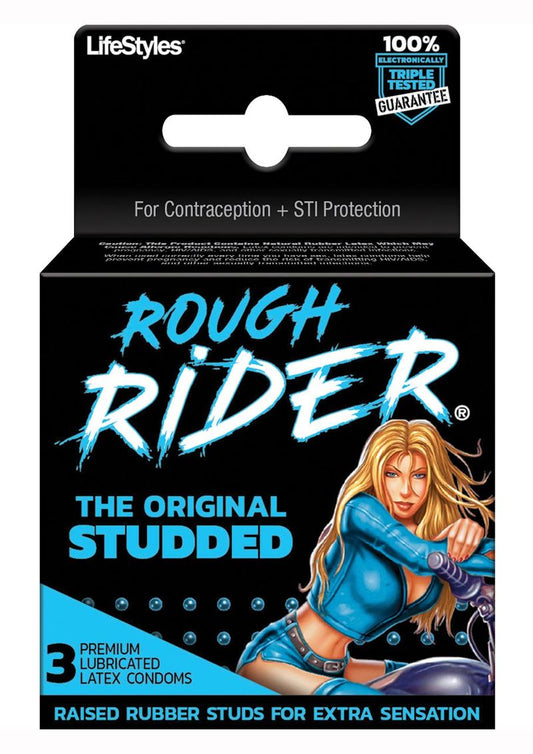 LifeStyles Rough Rider Original Studded 3's Condoms Latex