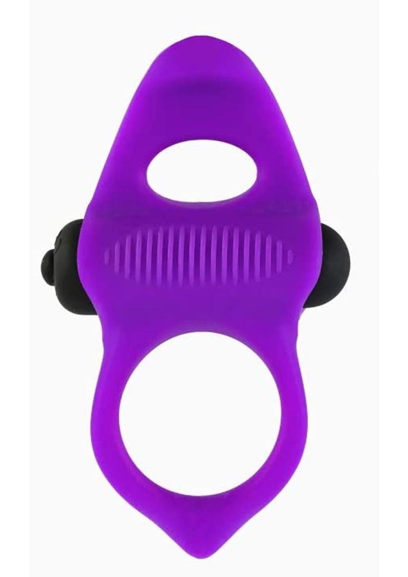 Lingus Max Silicone Vibrating Cock Ring - Purple