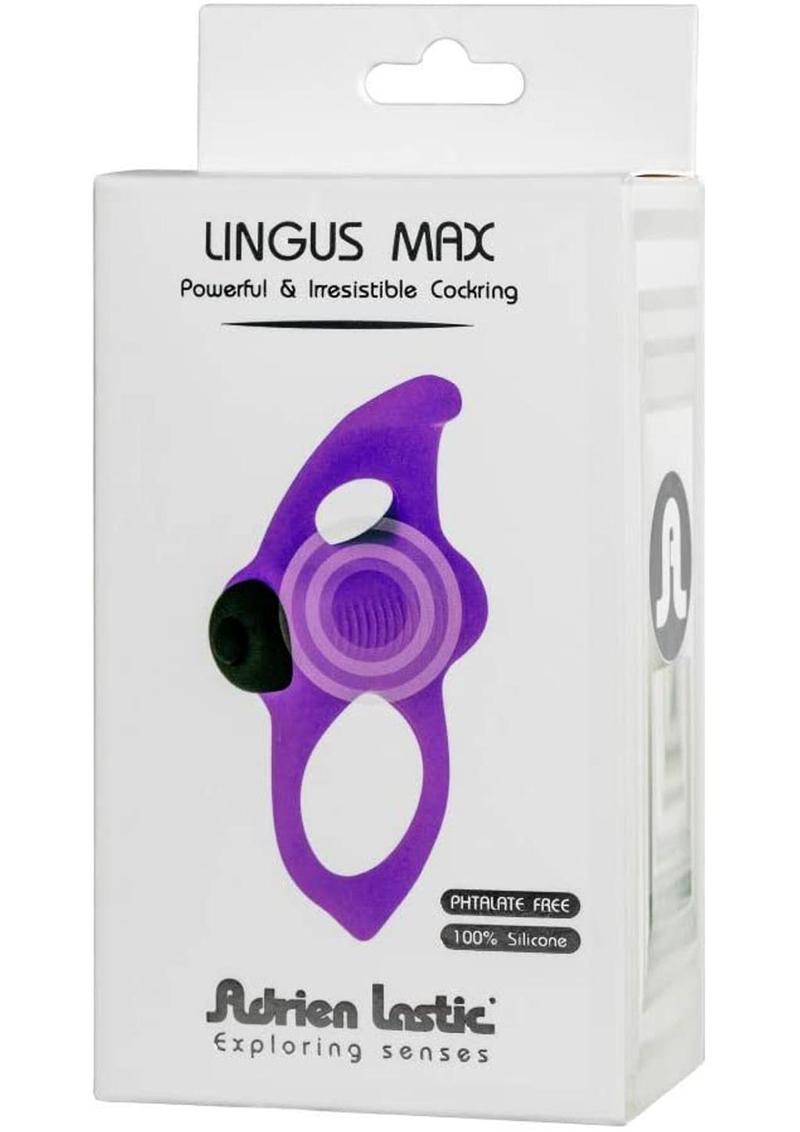 Lingus Max Silicone Vibrating Cock Ring - Purple