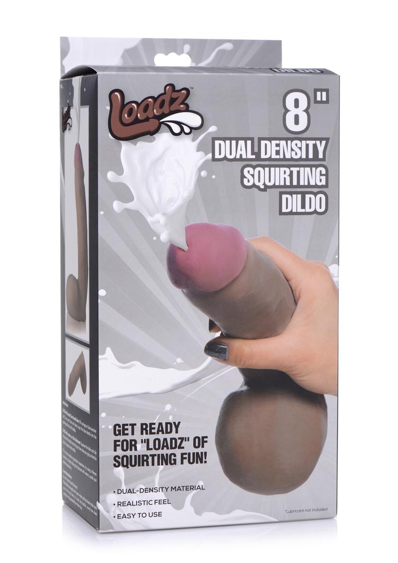 Loadz Dual Density Squirting Dildo - Chocolate - 8in
