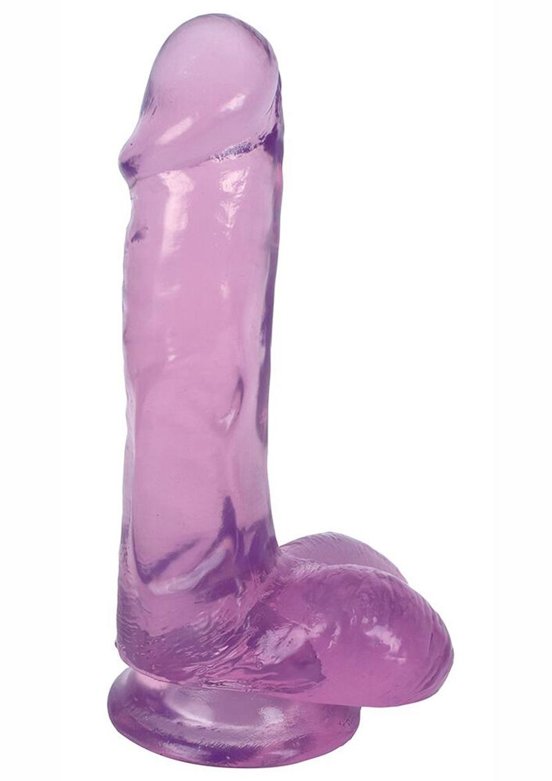 Lollicock Slim Stick Dildo with Balls - Grape Ice/Purple - 6in