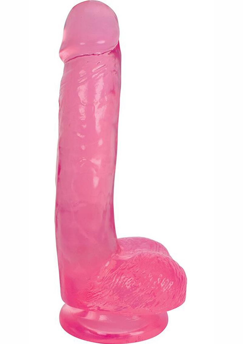 Lollicock Slim Stick Dildo with Balls - Cherry Ice/Red - 7in