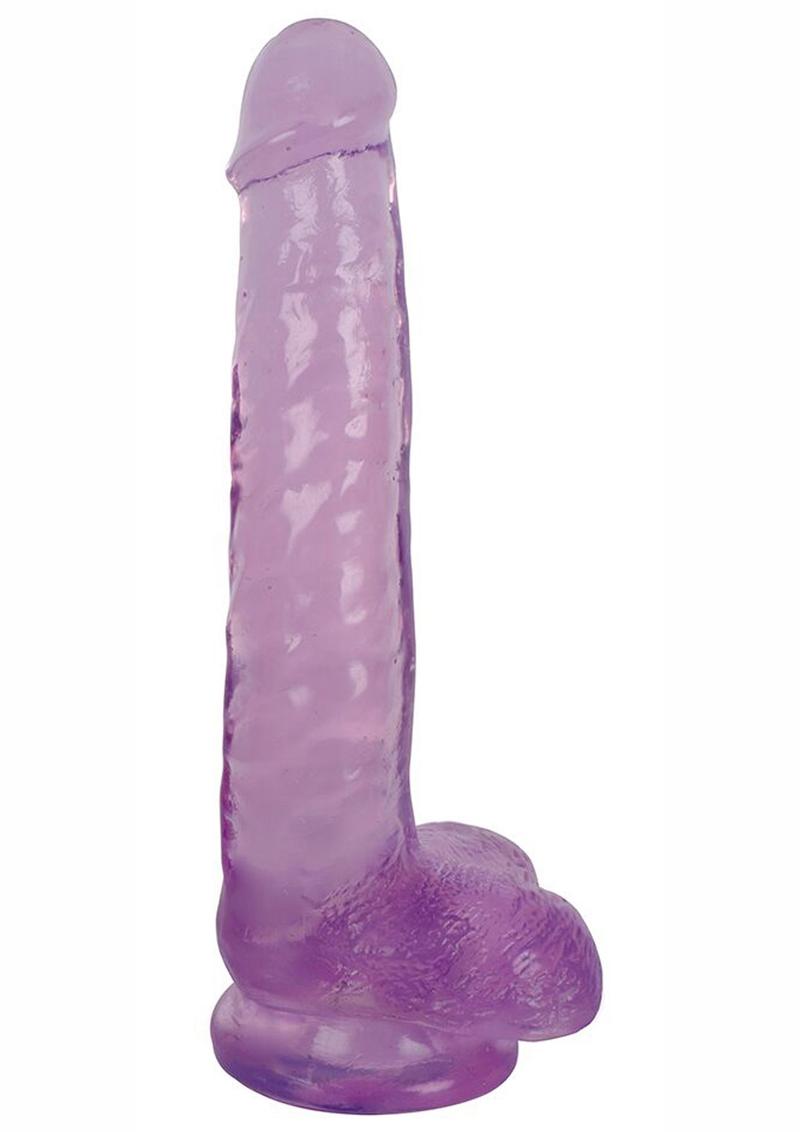 Lollicock Slim Stick Dildo with Balls - Grape Ice/Purple - 8in