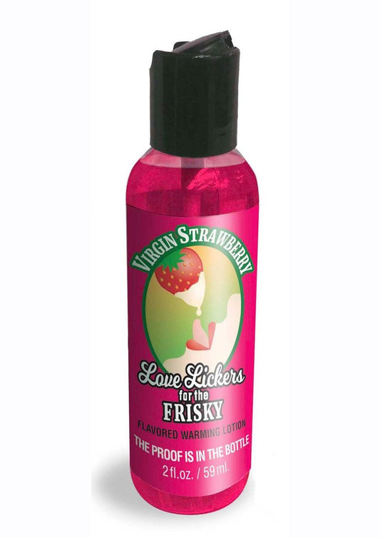 Love Lickers Strawberry Flavored Warming Massage Oil 2oz - Virgin Strawberry