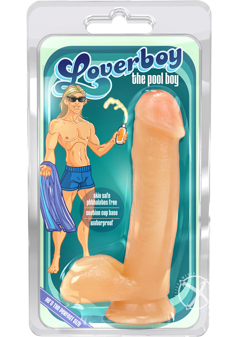 Loverboy The Pool Boy Dildo with Balls - Flesh/Vanilla - 7in