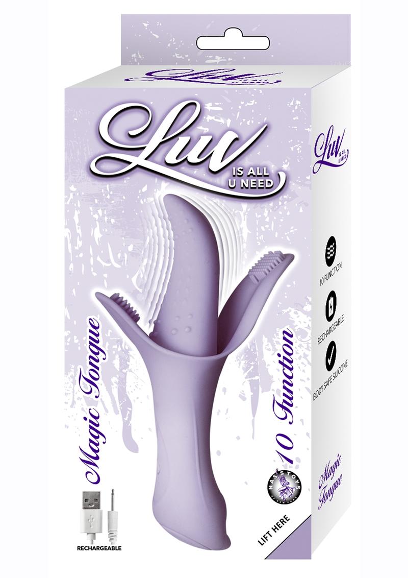 Luv Magic Tongue Silicone Rechargeable Clitoral Stimulator - Lavender/Purple