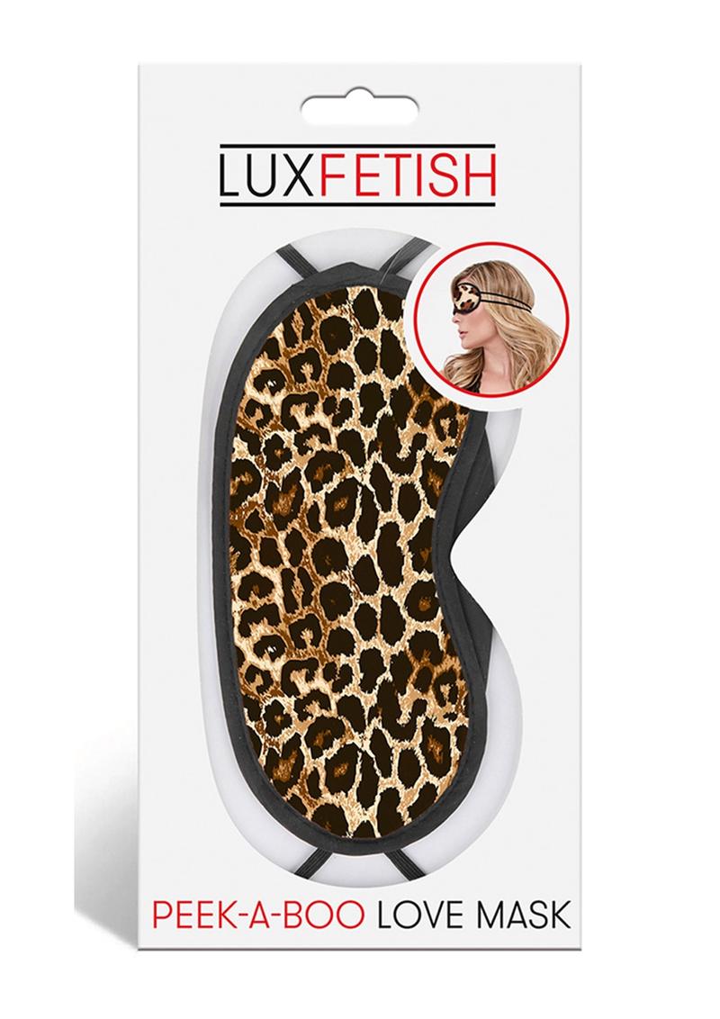 Lux Fetish Peek-A-Boo Love Mask - Animal Print/Leopard