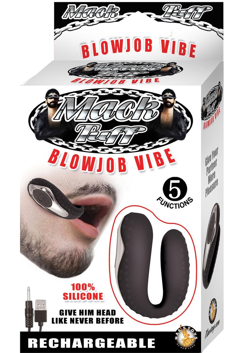 Mack Tuff Blowjob Vibe Silicone Rechargeable Vibrator - Black