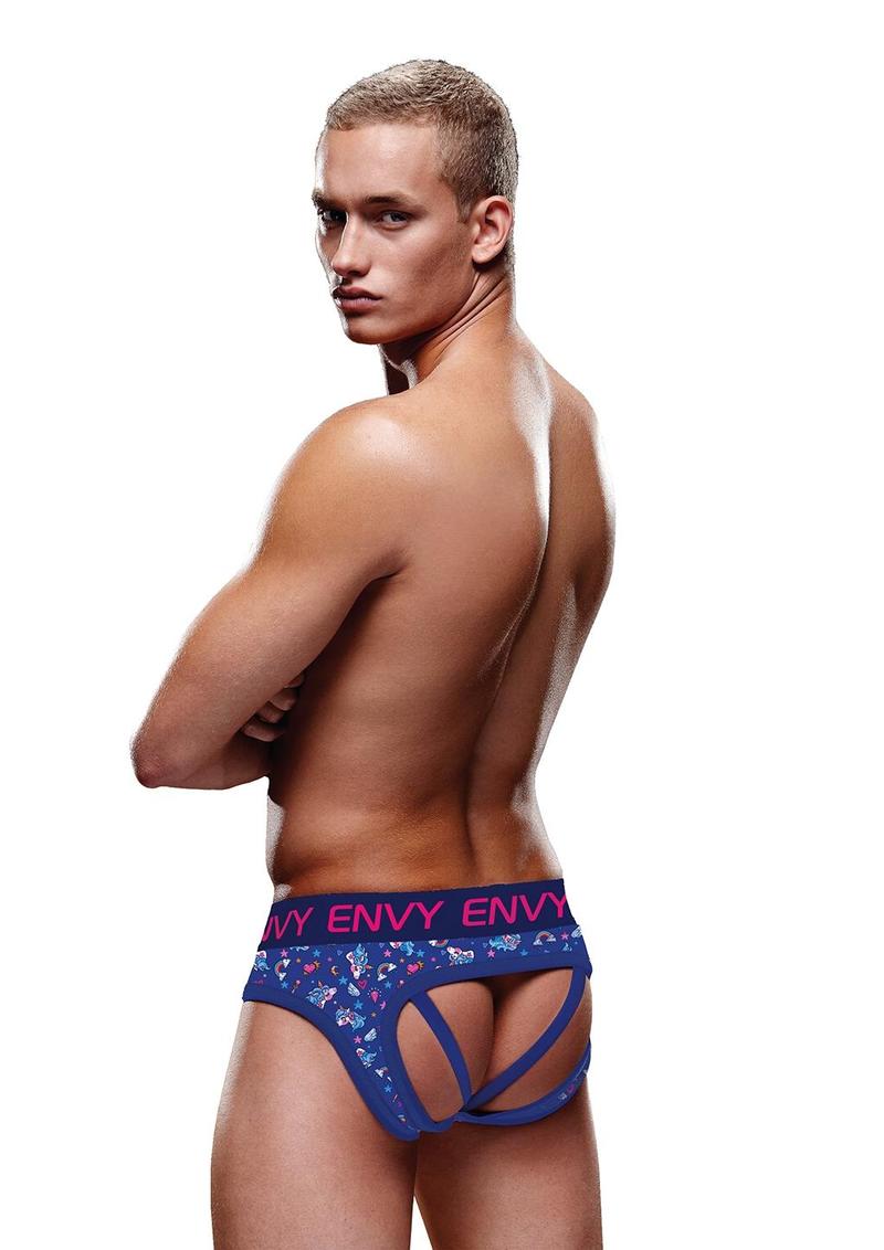 Magic Unicorn Bubble Butt Jock - Blue - Medium/Small