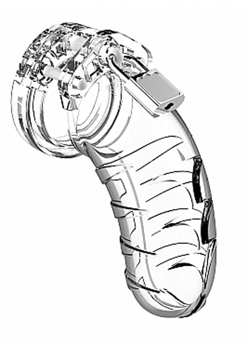 Man Cage Model 04 Male Chastity with Lock - Clear - 4.5in