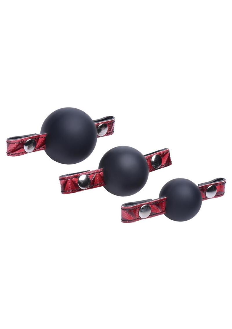 Master Series - Crimson Tied Triad Interchangeable Silicone Ball Gag
