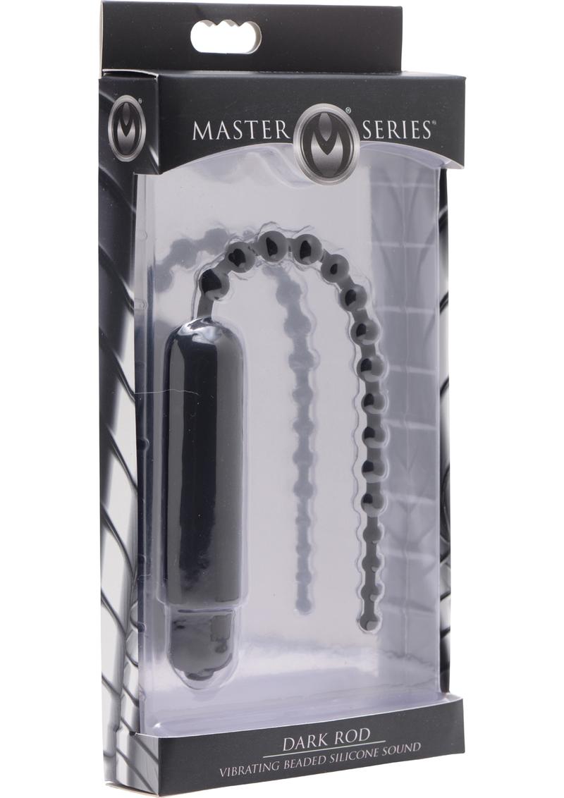 Master Series Dark Rod Vibrating Beaded Silicone Sound - Black
