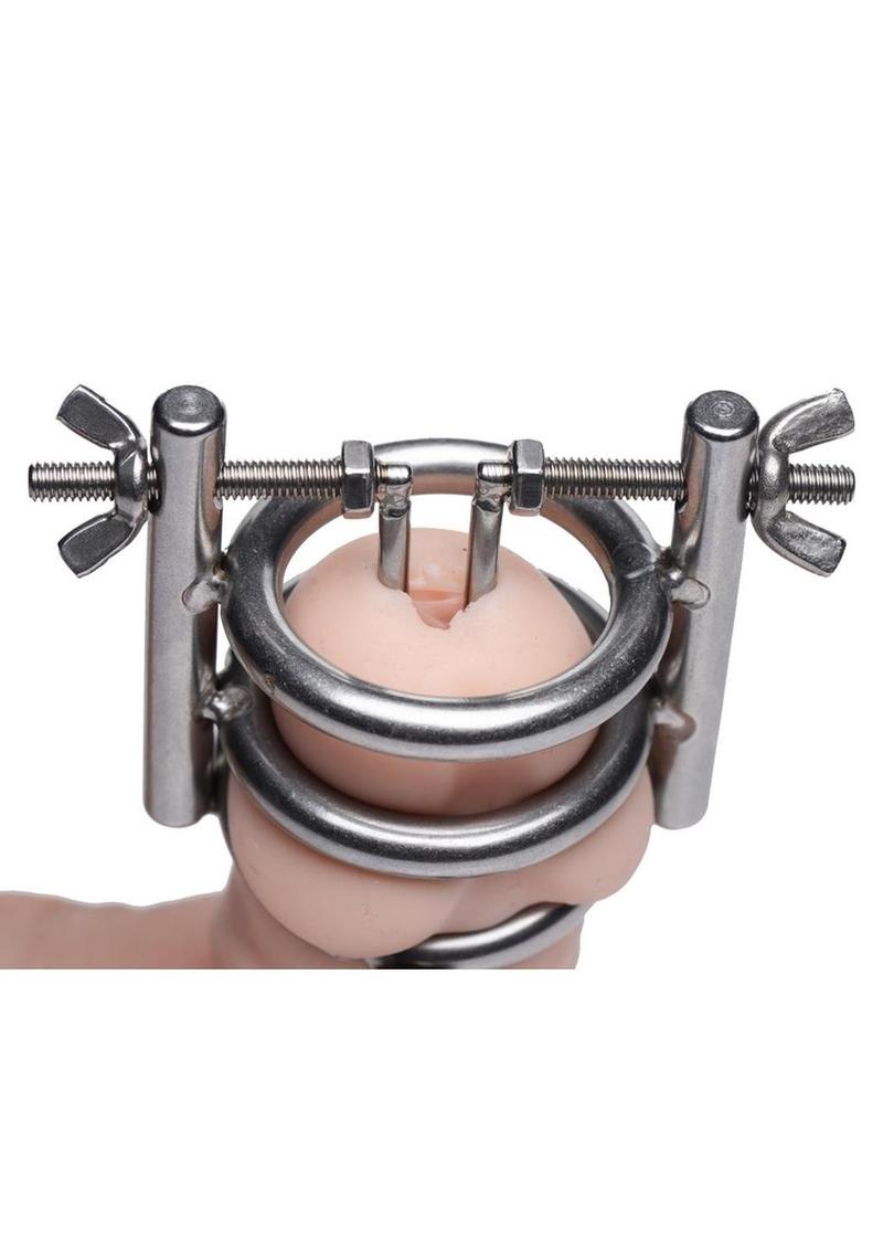 Master Series Deluxe Cleaver Urethral Spreader CBT Chastity Cage
