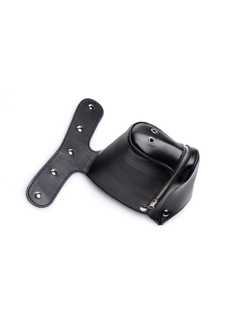 Master Series Muzzled Universal BDSM Hood with Removable Muzzle