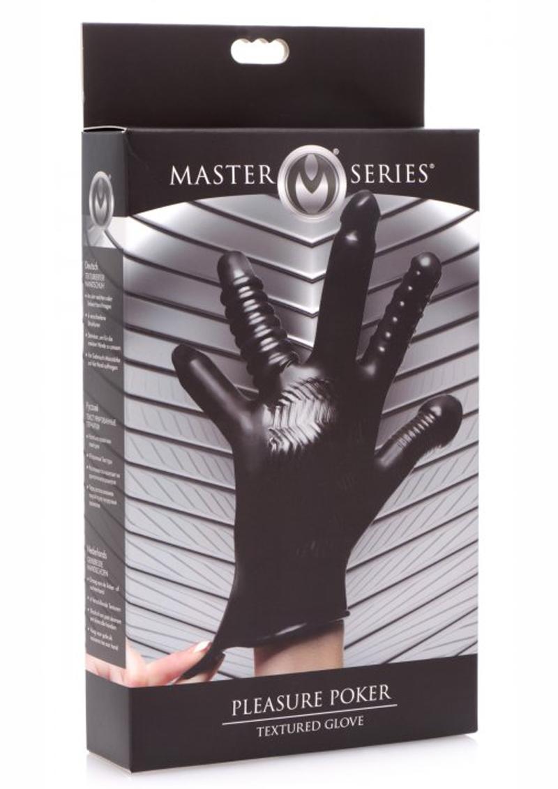 Master Series Pleasure Poker Textured Glove - Black