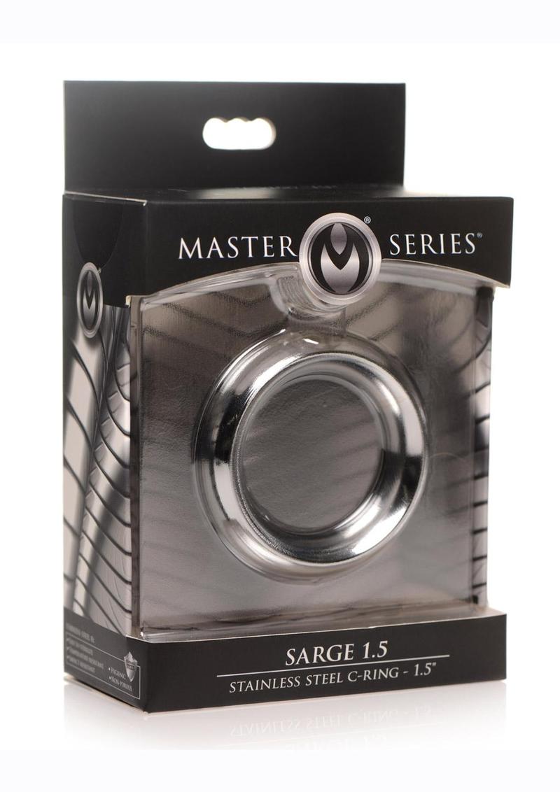 Master Series Sarge 1.5in Stainless Steel Erection Enhancer Cock Ring - Silver