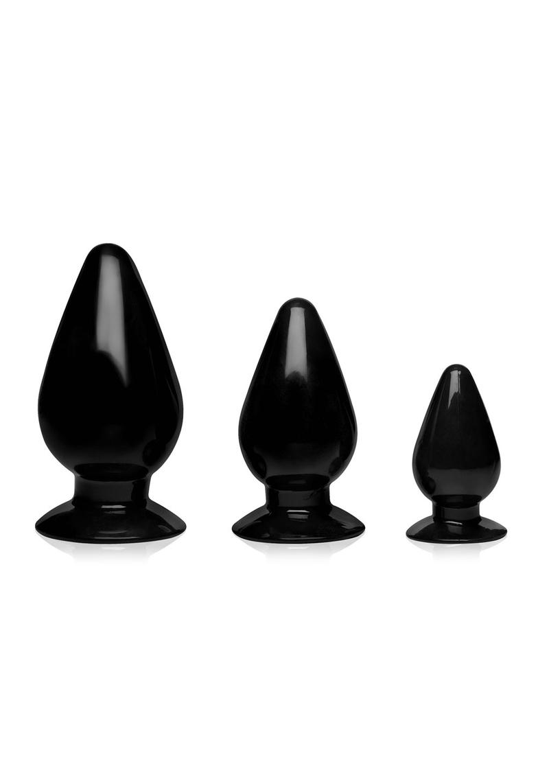 Master Series Triple Cones Anal Plug - Black - Set