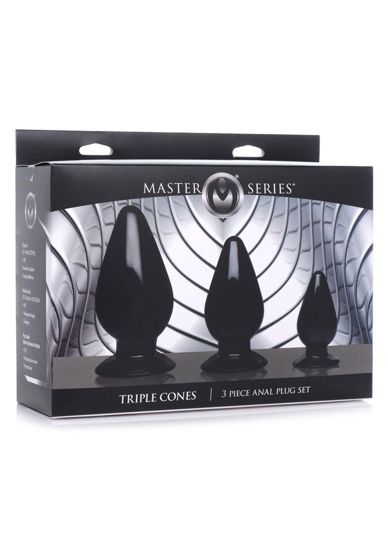 Master Series Triple Cones Anal Plug - Black - Set