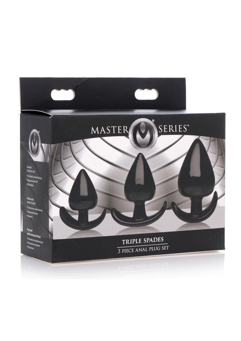 Master Series Triple Spades 3 Piece Anal Plug - Black - Set