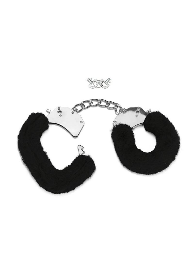 ME YOU US Furry Handcuffs - Black/Silver