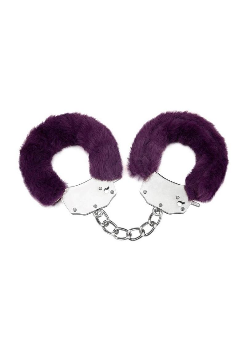 ME YOU US Furry Handcuffs - Purple/Silver