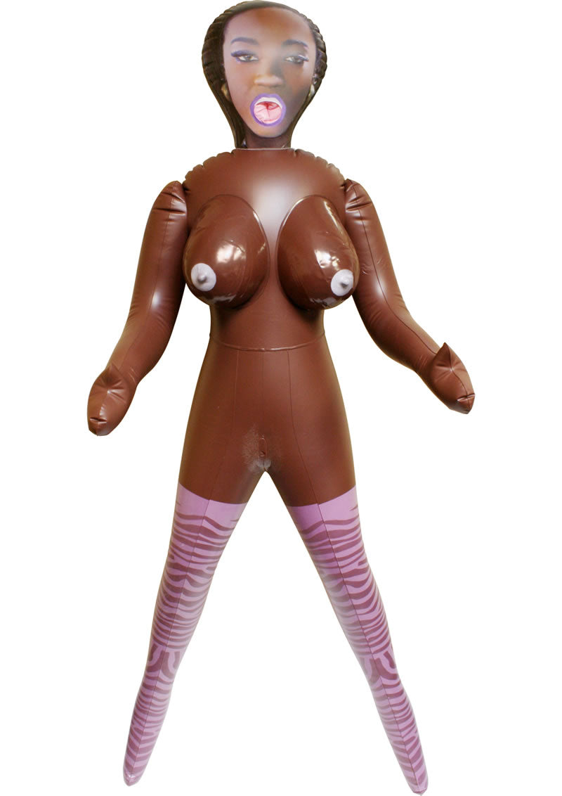 Mercedes Inflatable Love Doll - Chocolate/Glow In The Dark