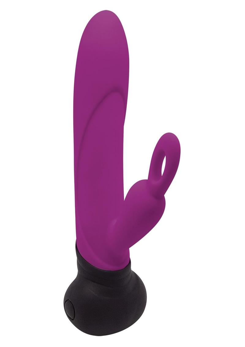 Mini Bonnie and Clyde Rechargeable Silicone Rabbit Vibrator - Black/Purple