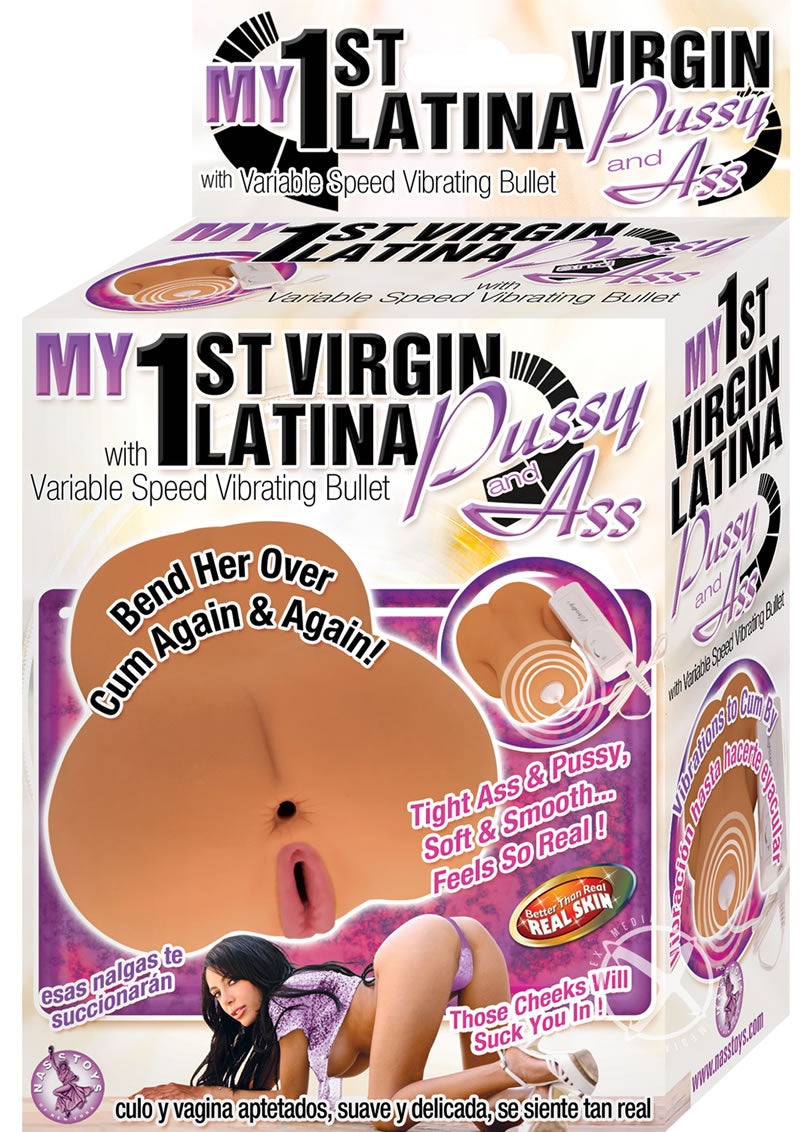 My First Virgin Latina Pussy and Ass Vibrating Masturbator - Pussy and Butt - Caramel/Flesh