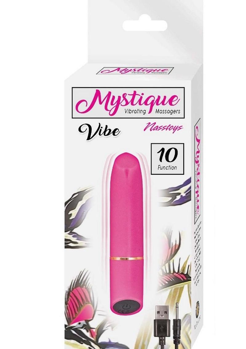Mystique Vibrating Massagers Rechargeable Silicone Vibrator - Pink