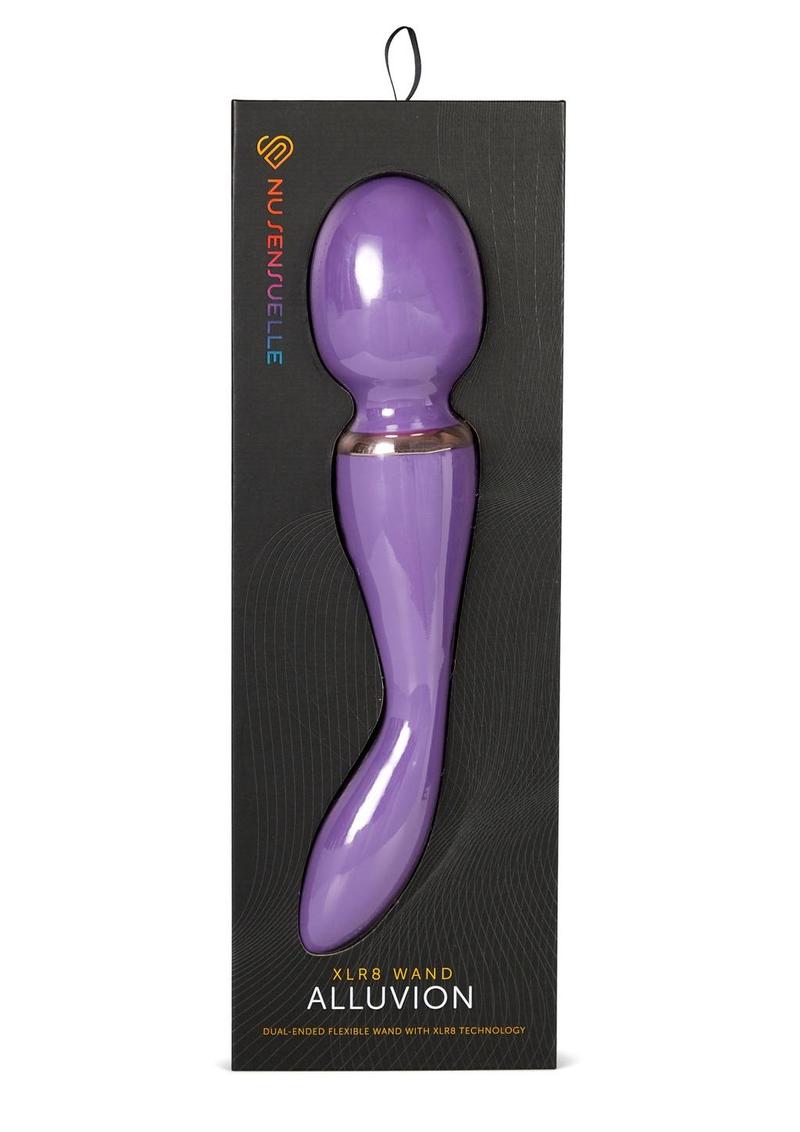 Nu Sensuelle Xlr8 Alluvion Silicone Rechargeable Wand Massager - Purple/Rose Gold