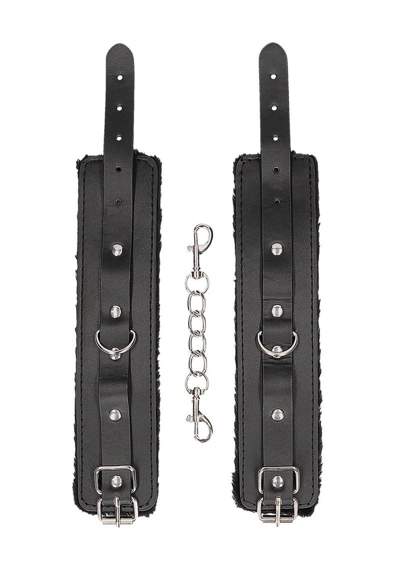 Ouch! Plush Bonded Leather Hand Cuffs